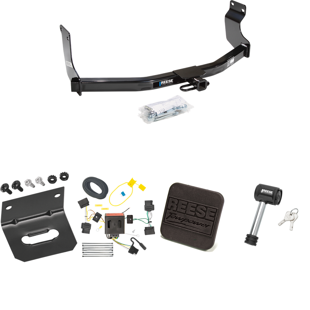 Fits 2008-2011 Mazda Tribute Trailer Hitch Tow PKG w/ 4-Flat Wiring Harness + Hitch Cover + Hitch Lock By Reese Towpower