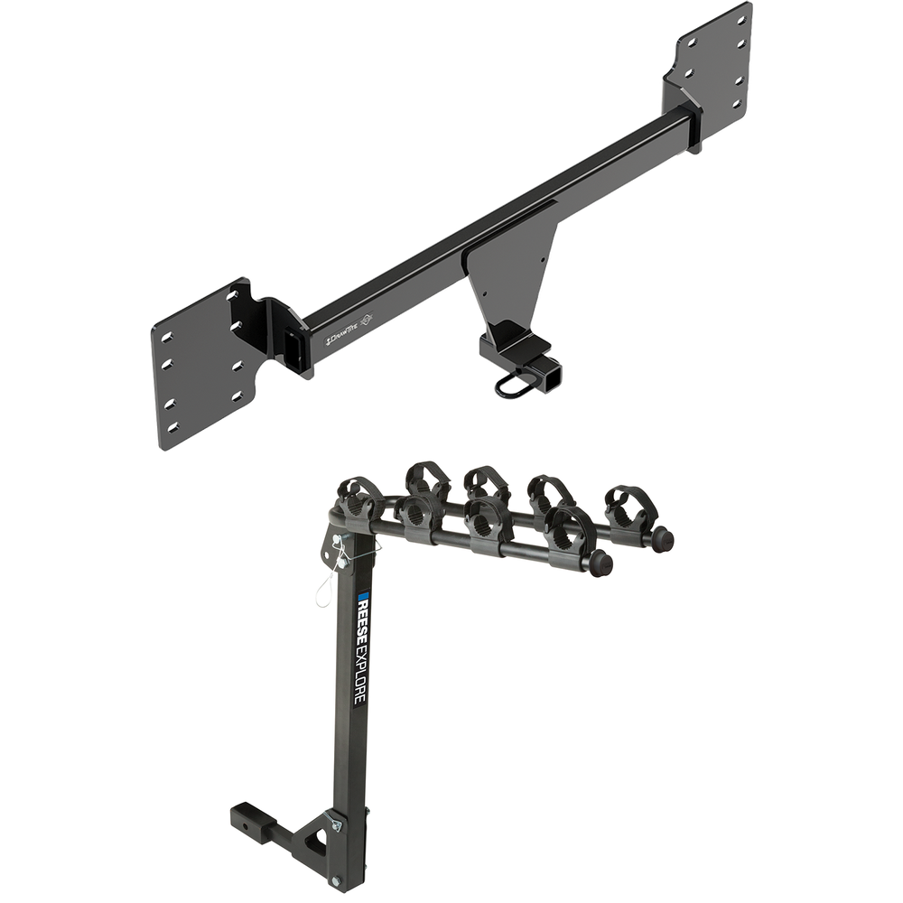 Fits 2012-2023 Tesla S Trailer Hitch Tow PKG w/ 4 Bike Carrier Rack By Draw-Tite