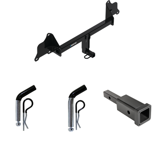 Fits 2017-2023 Tesla 3 Trailer Hitch Tow PKG w/ Hitch Adapter 1-1/4" to 2" Receiver + 1/2" Pin & Clip + 5/8" Pin & Clip By Reese Towpower