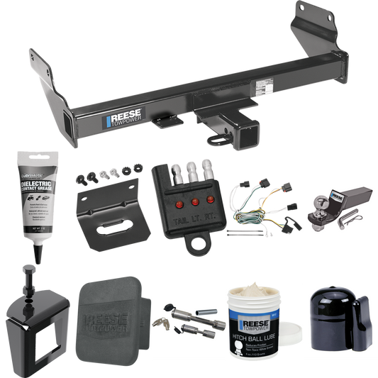 Fits 2011-2013 Jeep Grand Cherokee Trailer Hitch Tow PKG w/ 4-Flat Wiring + Starter Kit Ball Mount w/ 2" Drop & 2" Ball + 1-7/8" Ball + Wiring Bracket + Dual Hitch & Coupler Locks + Hitch Cover + Wiring Tester + Ball Lube + Electric Grease + Ball Wre