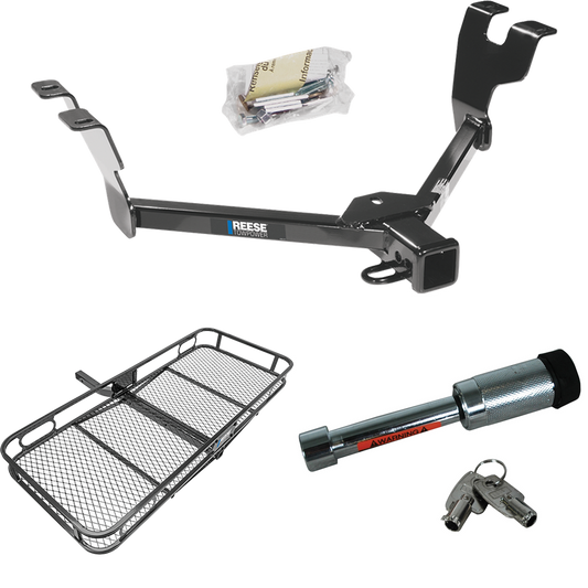 Fits 2005-2007 Subaru Outback Trailer Hitch Tow PKG w/ 60" x 24" Cargo Carrier + Hitch Lock (For Sedan, Except Sport Models) By Reese Towpower