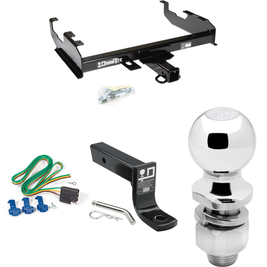 Se adapta al paquete de remolque con enganche para remolque Chevrolet K10 1985-1986 con cableado plano de 4 + soporte de bola con caída de 4" + bola de 2" (para modelos con plataforma de 8') de Draw-Tite