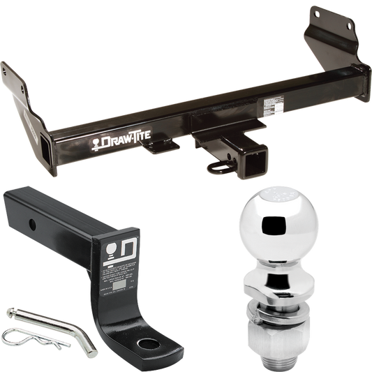 Fits 2014-2021 Jeep Grand Cherokee Trailer Hitch Tow PKG w/ Ball Mount w/ 4" Drop + 2" Ball (Excludes: w/OEM Tow Hook or ECODiesel Engine Models) By Draw-Tite