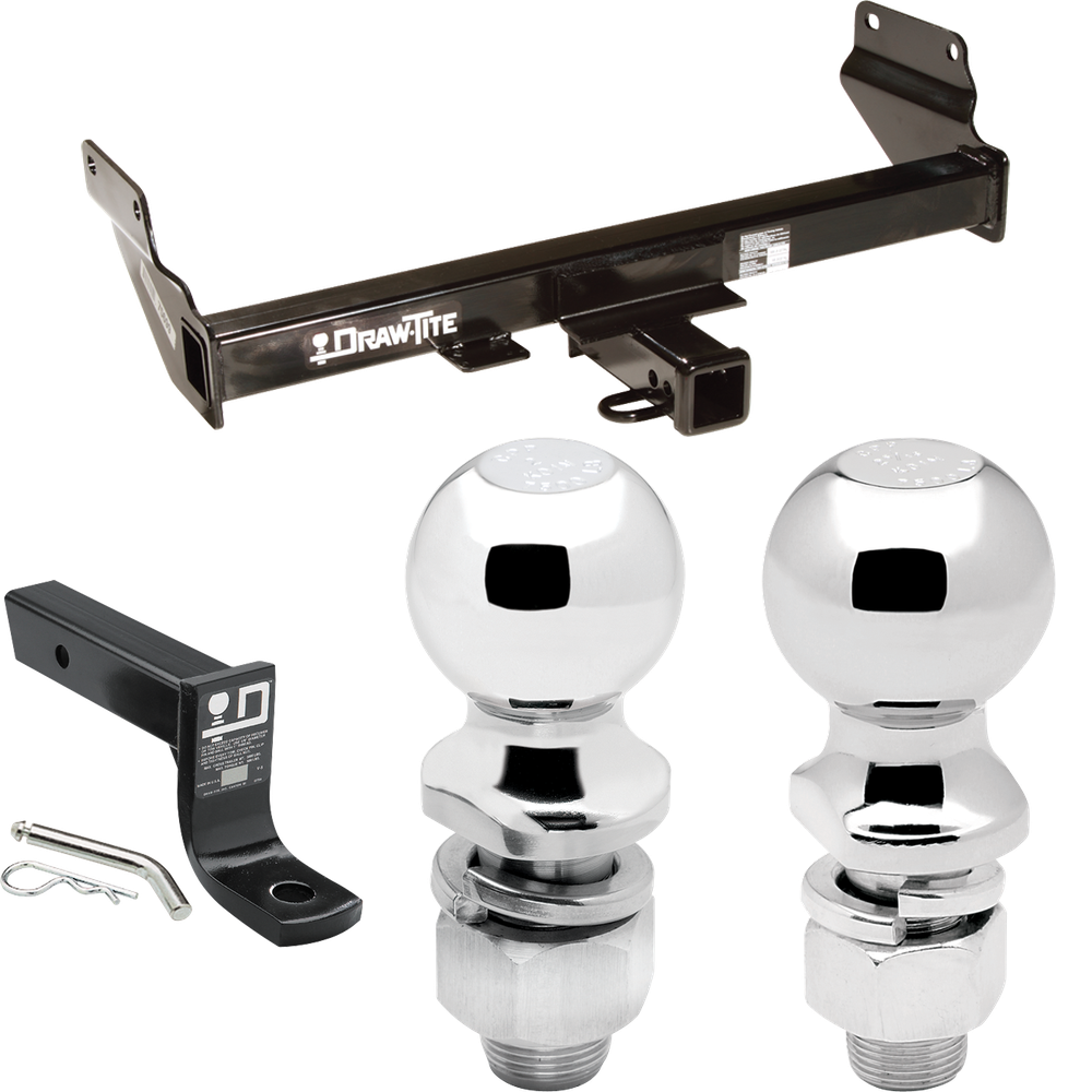 Fits 2011-2013 Jeep Grand Cherokee Trailer Hitch Tow PKG w/ Ball Mount w/ 4" Drop + 2" Ball + 2-5/16" Ball (Excludes: w/OEM Tow Hook Models) By Draw-Tite