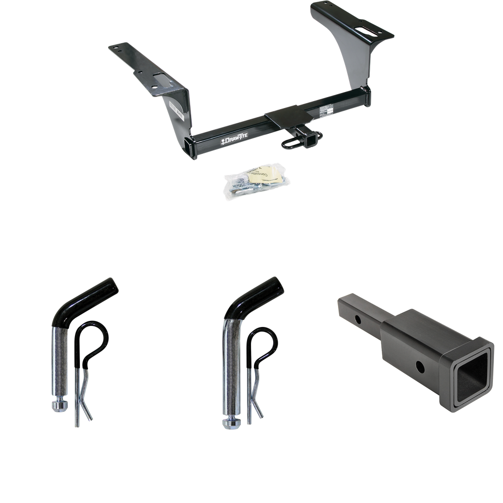 Fits 2010-2019 Subaru Legacy Trailer Hitch Tow PKG w/ Hitch Adapter 1-1/4" to 2" Receiver + 1/2" Pin & Clip + 5/8" Pin & Clip (For Sedan Models) By Draw-Tite