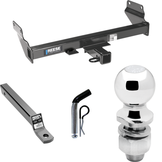 Fits 2011-2013 Jeep Grand Cherokee Trailer Hitch Tow PKG w/ Extended 16" Long Ball Mount w/ 2" Drop + Pin/Clip + 2" Ball (Excludes: w/OEM Tow Hook Models) By Reese Towpower