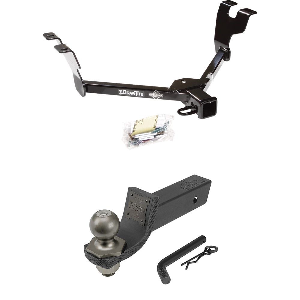 Fits 2005-2007 Subaru Legacy Trailer Hitch Tow PKG + Interlock Tactical Starter Kit w/ 2" Drop & 2" Ball (For Sedan, Except Outback Models) By Draw-Tite