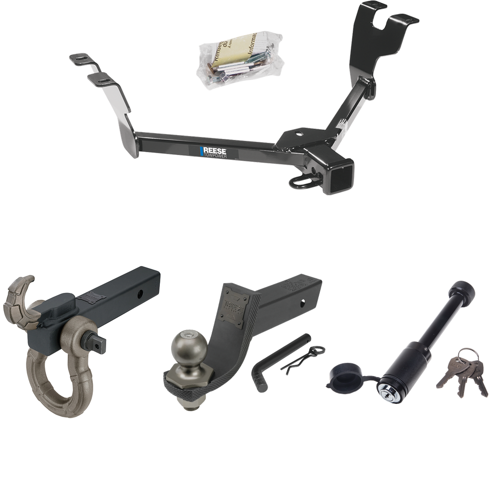 Fits 2008-2009 Subaru Legacy Trailer Hitch Tow PKG + Interlock Tactical Starter Kit w/ 3-1/4" Drop & 2" Ball + Tactical Hook & Shackle Mount + Tactical Dogbone Lock (For Sedan Models) By Reese Towpower