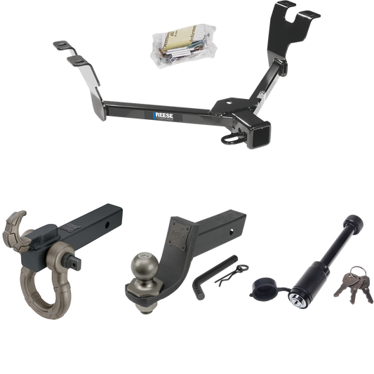 Fits 2008-2009 Subaru Legacy Trailer Hitch Tow PKG + Interlock Tactical Starter Kit w/ 3-1/4" Drop & 2" Ball + Tactical Hook & Shackle Mount + Tactical Dogbone Lock (For Sedan Models) By Reese Towpower