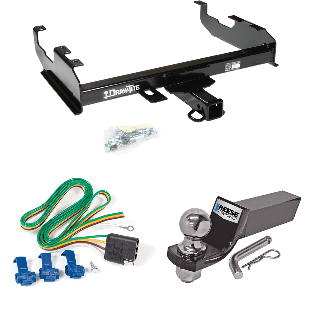 Se adapta al paquete de remolque con enganche de remolque Chevrolet C10 1963-1972 con cableado plano de 4 + kit de montaje de bola inicial con caída de 2" y bola de 2" (para modelos con plataforma de 8') de Draw-Tite