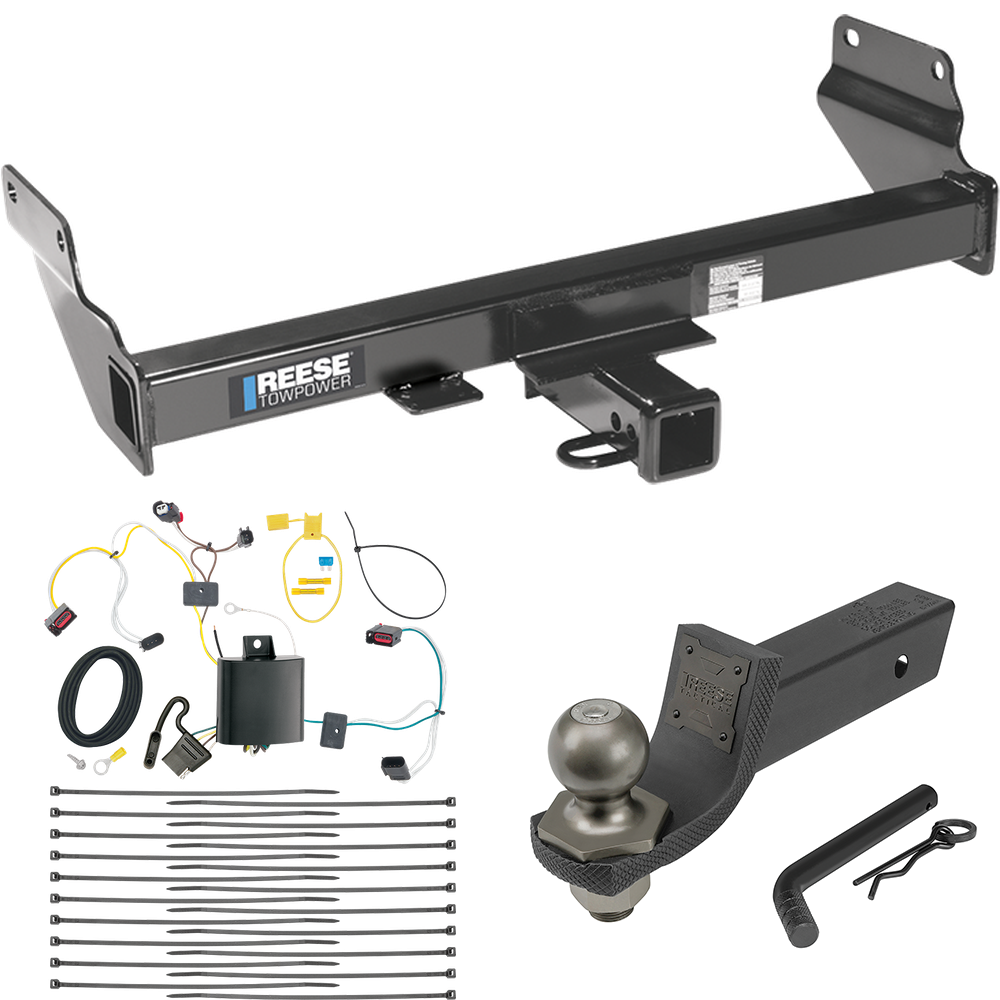 Se adapta al paquete de remolque de enganche de remolque Jeep Grand Cherokee WK 2022-2023 con cableado plano de 4 + kit de inicio táctico de enclavamiento con caída de 2" y bola de 2" de Reese Towpower