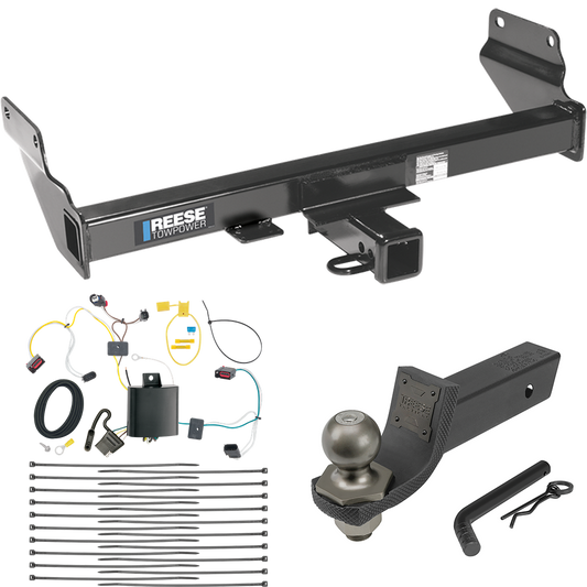 Se adapta al paquete de remolque de enganche de remolque Jeep Grand Cherokee WK 2022-2023 con cableado plano de 4 + kit de inicio táctico de enclavamiento con caída de 2" y bola de 2" de Reese Towpower