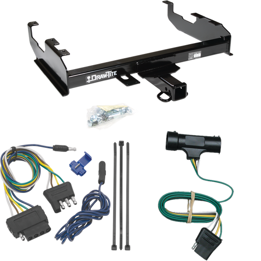 Fits 1967-1974 GMC K35 Trailer Hitch Tow PKG w/ 5-Flat Wiring Harness (For w/8' Bed Models) By Draw-Tite