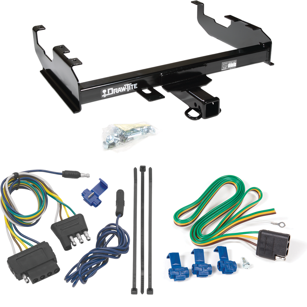 Fits 1969-1970 International 1300D Trailer Hitch Tow PKG w/ 5-Flat Wiring Harness By Draw-Tite