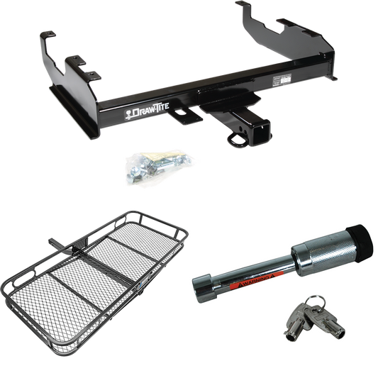 Fits 1969-1970 International 1300D Trailer Hitch Tow PKG w/ 60" x 24" Cargo Carrier + Hitch Lock By Draw-Tite