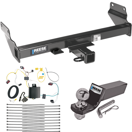 Fits 2022-2023 Jeep Grand Cherokee WK Trailer Hitch Tow PKG w/ 4-Flat Wiring + Starter Kit Ball Mount w/ 2" Drop & 2" Ball By Reese Towpower