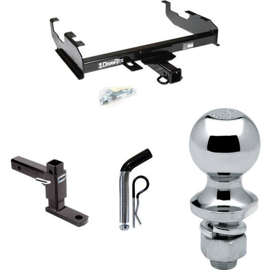 Fits 1963-1966 GMC 3000 Trailer Hitch Tow PKG w/ Adjustable Drop Rise Ball Mount + Pin/Clip + 1-7/8" Ball (For w/8' Bed Models) By Draw-Tite