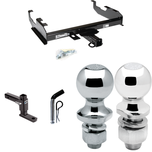 Fits 1971-1973 International 1110 Trailer Hitch Tow PKG w/ Adjustable Drop Rise Ball Mount + Pin/Clip + 2" Ball + 1-7/8" Ball By Draw-Tite