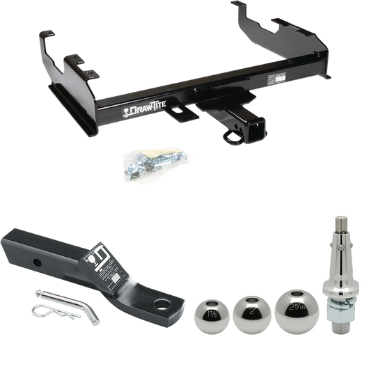 Fits 1969-1970 International 1300D Trailer Hitch Tow PKG w/ Ball Mount w/ 2" Drop + Interchangeable Ball 1-7/8" & 2" & 2-5/16" By Draw-Tite