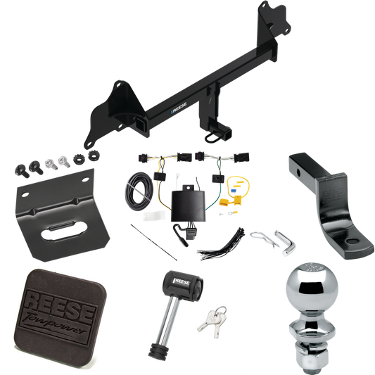 Se adapta al paquete de remolque con enganche para remolque Tesla 3 2020-2023 con arnés de cableado de 4 planos + barra de tracción + bola de 2" + soporte de cableado + cubierta de enganche + bloqueo de enganche de Reese Towpower