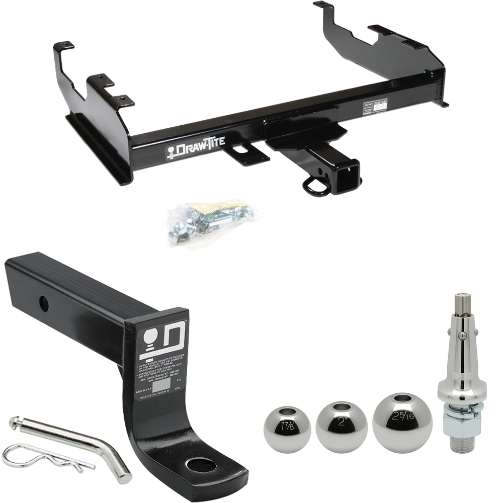 Fits 1969-1971 International 1500D Trailer Hitch Tow PKG w/ Ball Mount w/ 4" Drop + Interchangeable Ball 1-7/8" & 2" & 2-5/16" By Draw-Tite