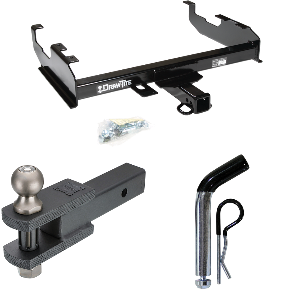 Se adapta al paquete de remolque con enganche de remolque International 1310 de 1971-1973 con soporte de bola de enganche de horquilla con bola de 2" + pasador/clip de Draw-Tite