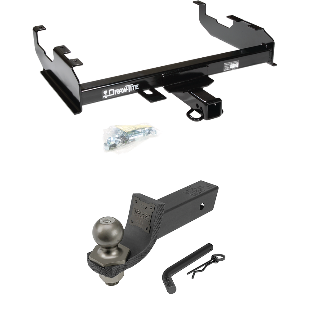Fits 1973-1974 Chevrolet K30 Trailer Hitch Tow PKG + Interlock Tactical Starter Kit w/ 2" Drop & 2" Ball (For w/8' Bed Models) By Draw-Tite