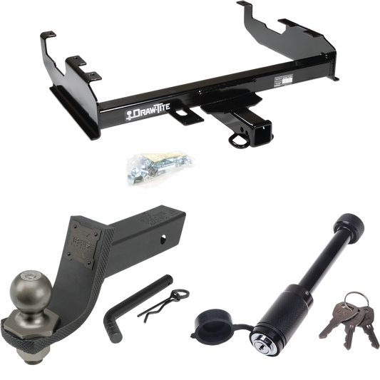 Fits 1963-1972 Chevrolet K10 Trailer Hitch Tow PKG + Interlock Tactical Starter Kit w/ 3-1/4" Drop & 2" Ball + Tactical Dogbone Lock (For w/8' Bed Models) By Draw-Tite