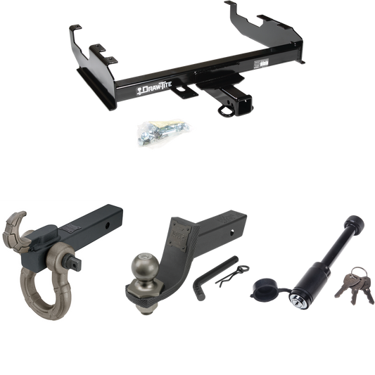 Fits 1971-1973 International 1010 Trailer Hitch Tow PKG + Interlock Tactical Starter Kit w/ 3-1/4" Drop & 2" Ball + Tactical Hook & Shackle Mount + Tactical Dogbone Lock By Draw-Tite