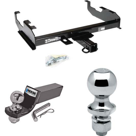 Fits 1963-1986 Chevrolet K10 Trailer Hitch Tow PKG w/ Starter Kit Ball Mount w/ 2" Drop & 2" Ball + 1-7/8" Ball (For w/8' Bed Models) By Draw-Tite