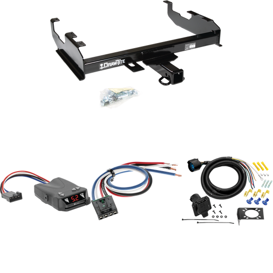 Fits 1979-1986 GMC C2500 Trailer Hitch Tow PKG w/ Tekonsha Brakeman IV Brake Control + Generic BC Wiring Adapter + 7-Way RV Wiring (For w/8' Bed Models) By Draw-Tite