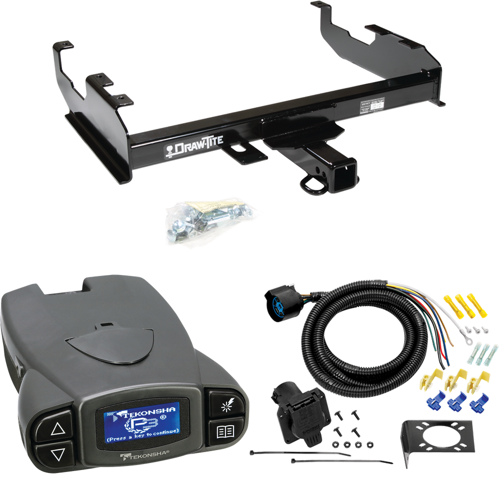 Se adapta al paquete de enganche de remolque GMC K25 1967-1978 con control de freno Tekonsha Prodigy P3 + cableado RV de 7 vías (para modelos con cama de 8') de Draw-Tite