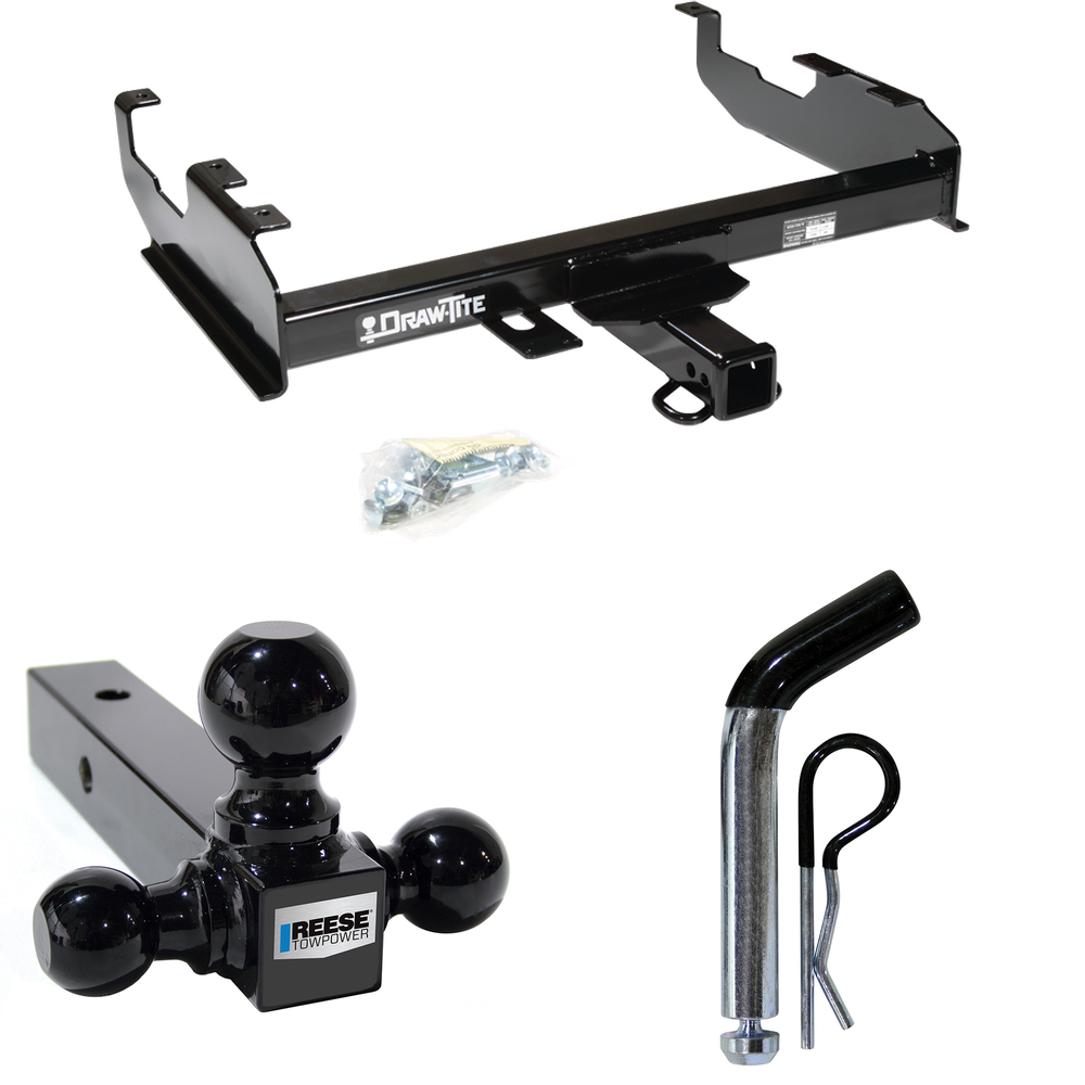 Fits 1971-1973 International 1210 Trailer Hitch Tow PKG w/ Triple Ball Ball Mount 1-7/8" & 2" & 2-5/16" Trailer Balls + Pin/Clip By Draw-Tite