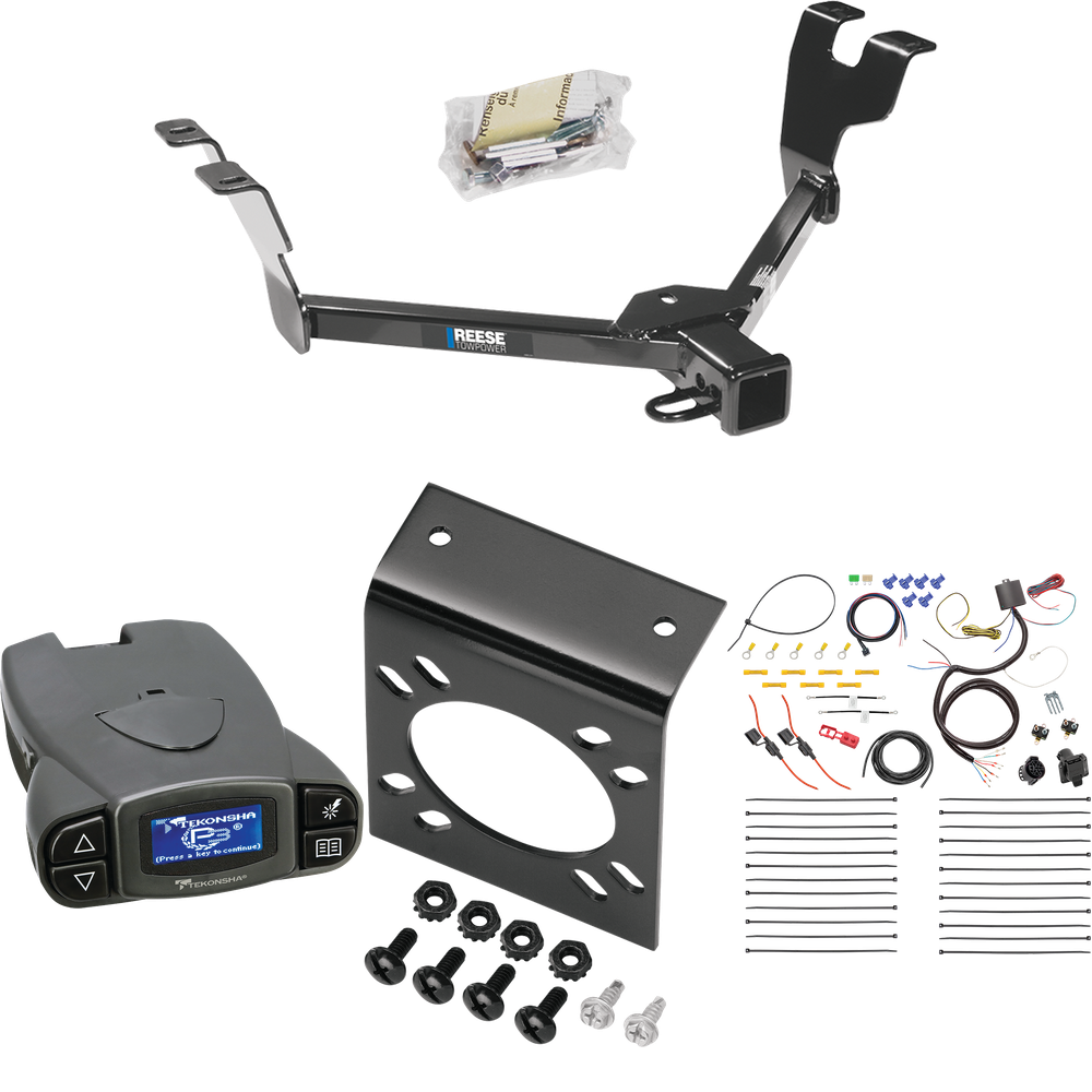 Fits 2008-2009 Subaru Legacy Trailer Hitch Tow PKG w/ Tekonsha Prodigy P3 Brake Control + 7-Way RV Wiring (For Sedan Models) By Reese Towpower