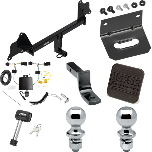 Se adapta al paquete de remolque con enganche de remolque Tesla 3 2020-2023 con arnés de cableado de 4 planos + barra de tracción + bola de 1-7/8" + bola de 2" + soporte de cableado + cubierta de enganche + bloqueo de enganche de Reese Towpower