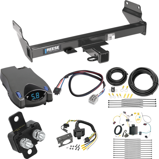 Fits 2021-2021 Jeep Grand Cherokee Trailer Hitch Tow PKG w/ Tekonsha Prodigy P2 Brake Control + Plug & Play BC Adapter + 7-Way RV Wiring (Excludes: w/OEM Tow Hook or ECODiesel Engine Models) By Reese Towpower