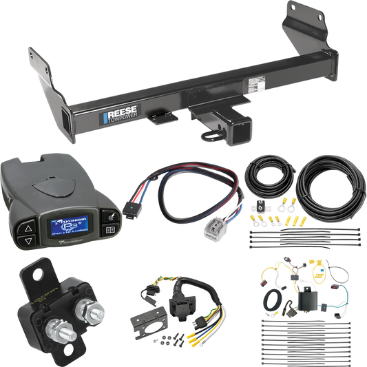 Fits 2021-2021 Jeep Grand Cherokee Trailer Hitch Tow PKG w/ Tekonsha Prodigy P3 Brake Control + Plug & Play BC Adapter + 7-Way RV Wiring (For w/OEM Tow Hook, Except w/ECODiesel Engine Models) By Reese Towpower