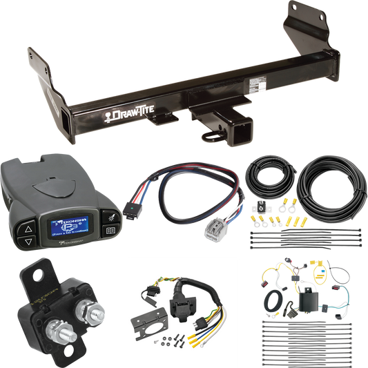 Fits 2014-2021 Jeep Grand Cherokee Trailer Hitch Tow PKG w/ Tekonsha Prodigy P3 Brake Control + Plug & Play BC Adapter + 7-Way RV Wiring (Excludes: w/OEM Tow Hook or ECODiesel Engine Models) By Draw-Tite