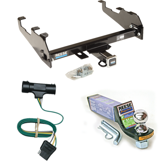 Se adapta al paquete de enganche de remolque GMC C25 1967-1978 con cableado plano de 4 + kit de montaje de bola de inicio con caída de 2" y bola de 1-7/8" (para modelos con parachoques de caída profunda) de Reese Towpower