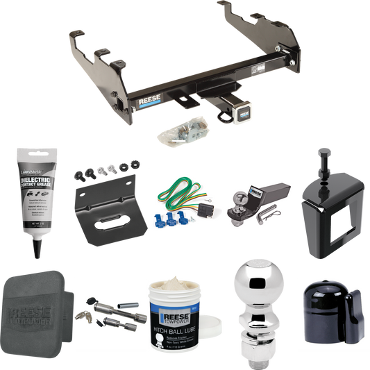 Fits 1968-1980 Dodge D200 Trailer Hitch Tow PKG w/ 4-Flat Wiring + Starter Kit Ball Mount w/ 2" Drop & 2" Ball + 2-5/16" Ball + Wiring Bracket + Dual Hitch & Coupler Locks + Hitch Cover + Wiring Tester + Ball Lube +Electric Grease + Ball Wrench + Ant