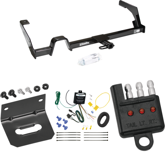 Fits 2000-2004 Subaru Legacy Trailer Hitch Tow PKG w/ 4-Flat Wiring Harness + Bracket + Tester (For Sedan, Except Outback Models) By Draw-Tite