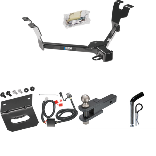 Fits 2005-2007 Subaru Legacy Trailer Hitch Tow PKG w/ 4-Flat Wiring Harness + Clevis Hitch Ball Mount w/ 2" Ball + Pin/Clip + Wiring Bracket (For Sedan, Except Outback Models) By Reese Towpower