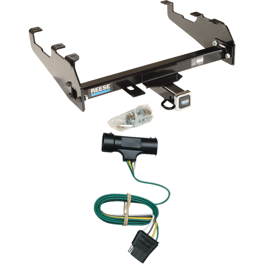 Fits 1979-1984 GMC K3500 Trailer Hitch Tow PKG w/ 4-Flat Wiring Harness (For w/Deep Drop Bumper Models) By Reese Towpower