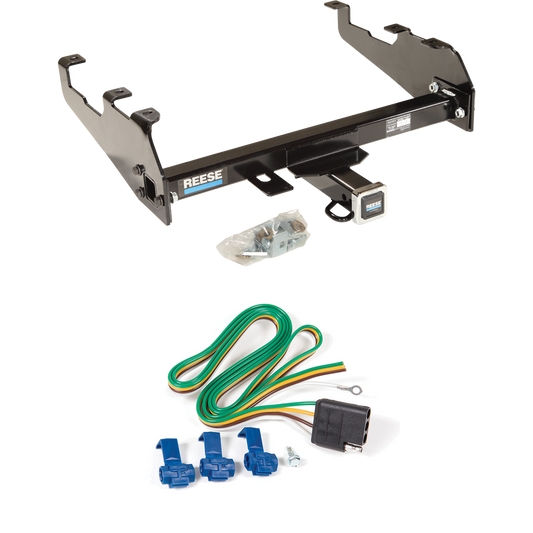 Fits 1988-1991 Chevrolet K2500 Trailer Hitch Tow PKG w/ 4-Flat Wiring Harness (For Crew Cab, w/Deep Drop Bumper Models) By Reese Towpower