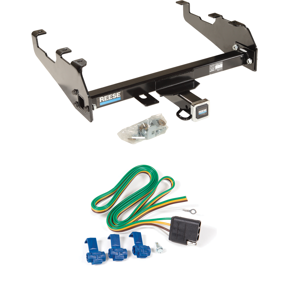 Fits 1967-1980 Dodge W200 Trailer Hitch Tow PKG w/ 4-Flat Wiring Harness (For w/Deep Drop Bumper Models) By Reese Towpower