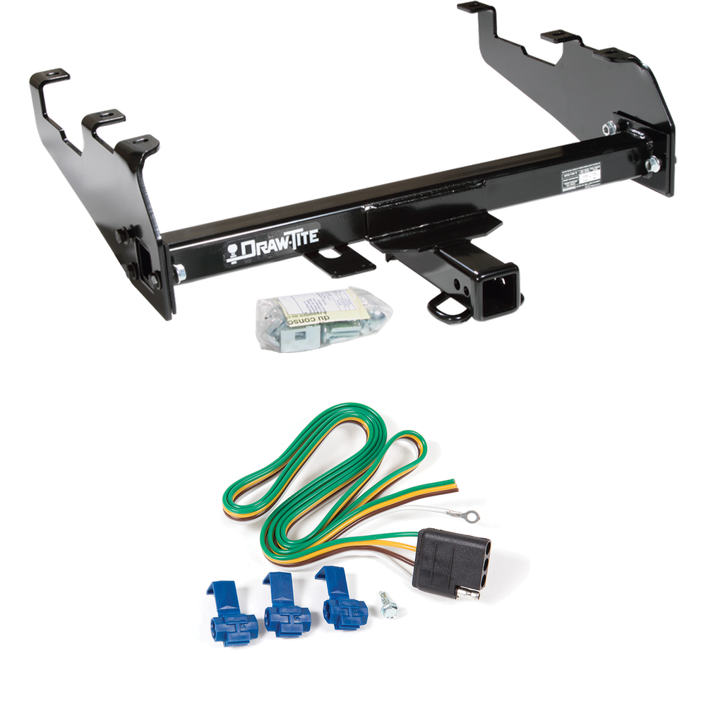 Fits 1988-1991 Chevrolet C2500 Trailer Hitch Tow PKG w/ 4-Flat Wiring Harness (For Crew Cab, w/Deep Drop Bumper Models) By Draw-Tite