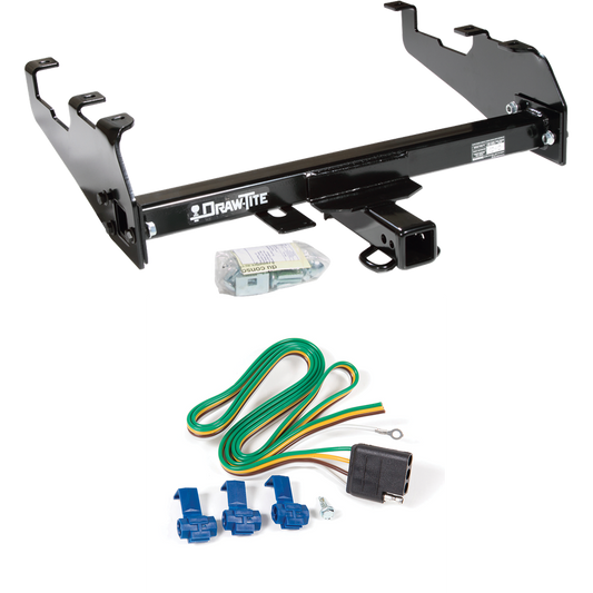 Fits 1988-1991 Chevrolet C2500 Trailer Hitch Tow PKG w/ 4-Flat Wiring Harness (For Crew Cab, w/Deep Drop Bumper Models) By Draw-Tite