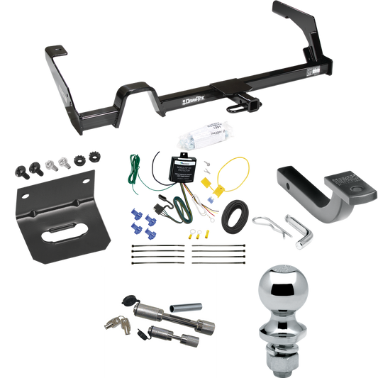 Fits 2000-2004 Subaru Legacy Trailer Hitch Tow PKG w/ 4-Flat Wiring Harness + Draw-Bar + 1-7/8" Ball + Wiring Bracket + Dual Hitch & Coupler Locks (For Wagon, Except Outback Models) By Draw-Tite