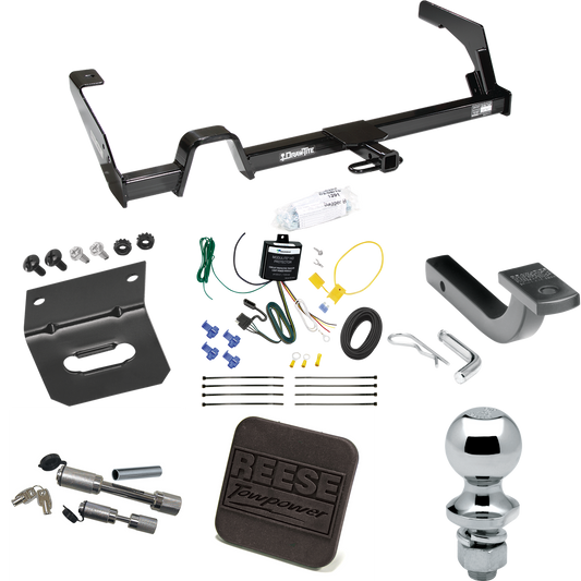 Fits 2000-2004 Subaru Legacy Trailer Hitch Tow PKG w/ 4-Flat Wiring Harness + Draw-Bar + 1-7/8" Ball + Wiring Bracket + Hitch Cover + Dual Hitch & Coupler Locks (For Sedan, Except Outback Models) By Reese Towpower