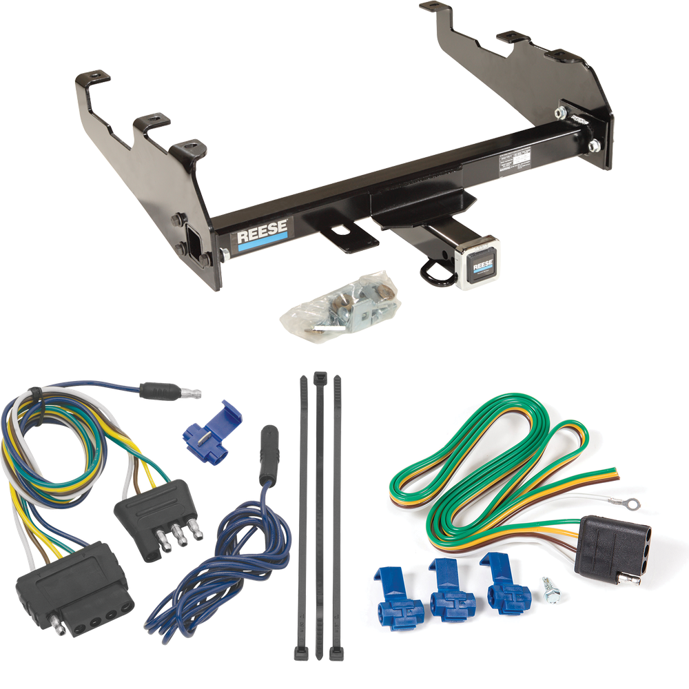 Fits 1985-1986 Chevrolet C20 Trailer Hitch Tow PKG w/ 5-Flat Wiring Harness (For w/Deep Drop Bumper Models) By Reese Towpower